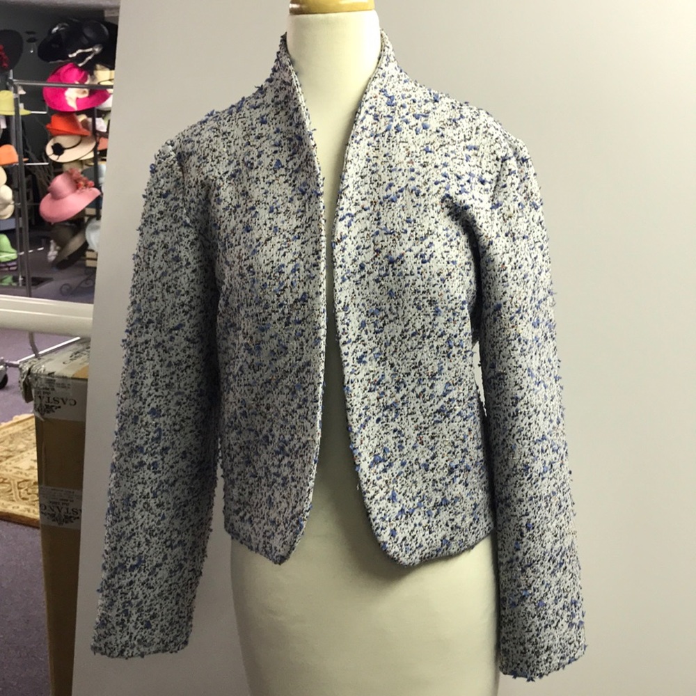 Kal Rieman Boucle bolero jacket size s blue